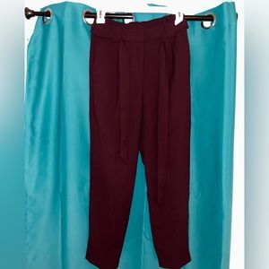 Pantsuit Ankle High Rise Maroon